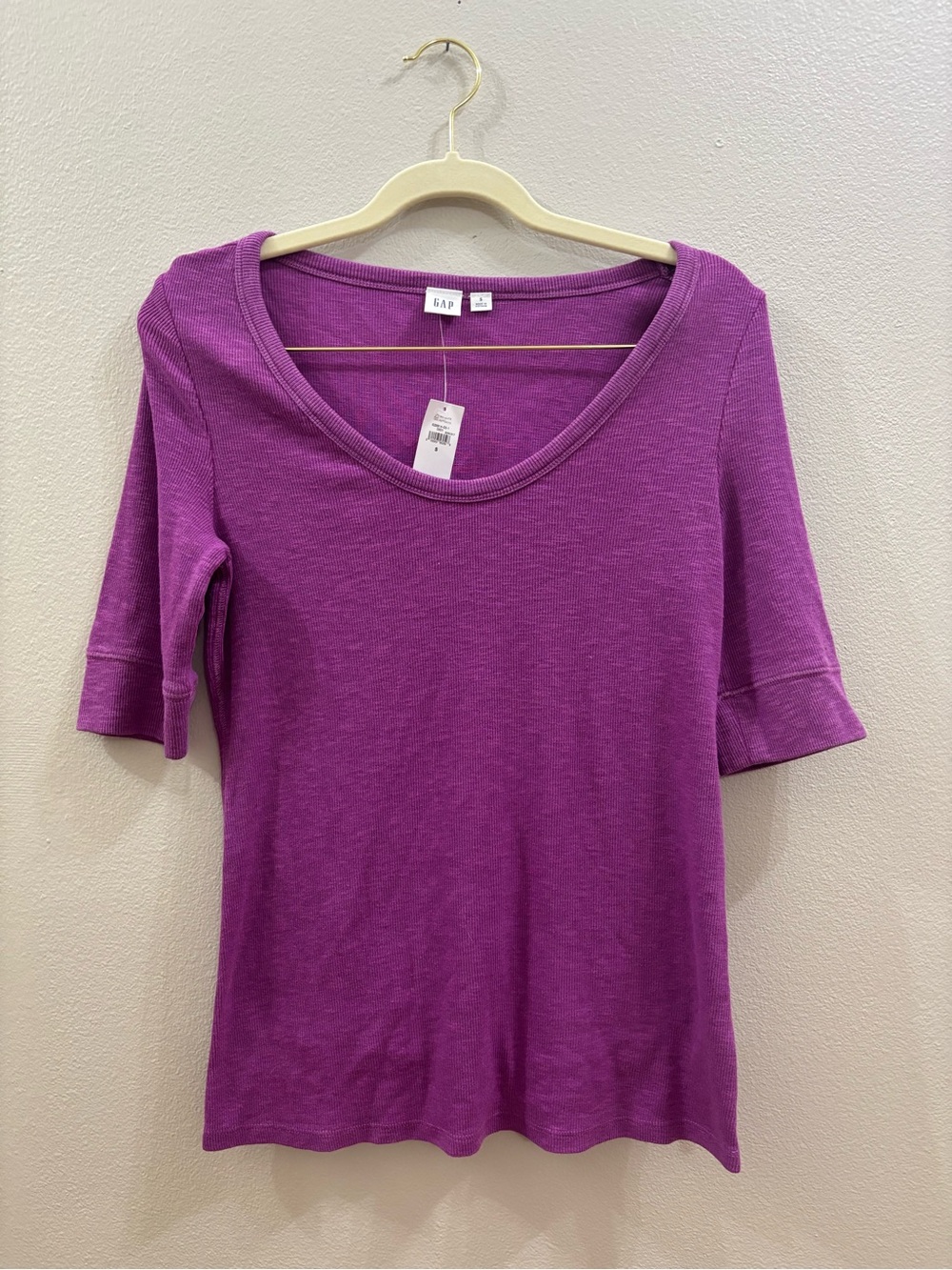 GAP Purple Scoop Neck Short Sleeve Knit Top size small new with tag